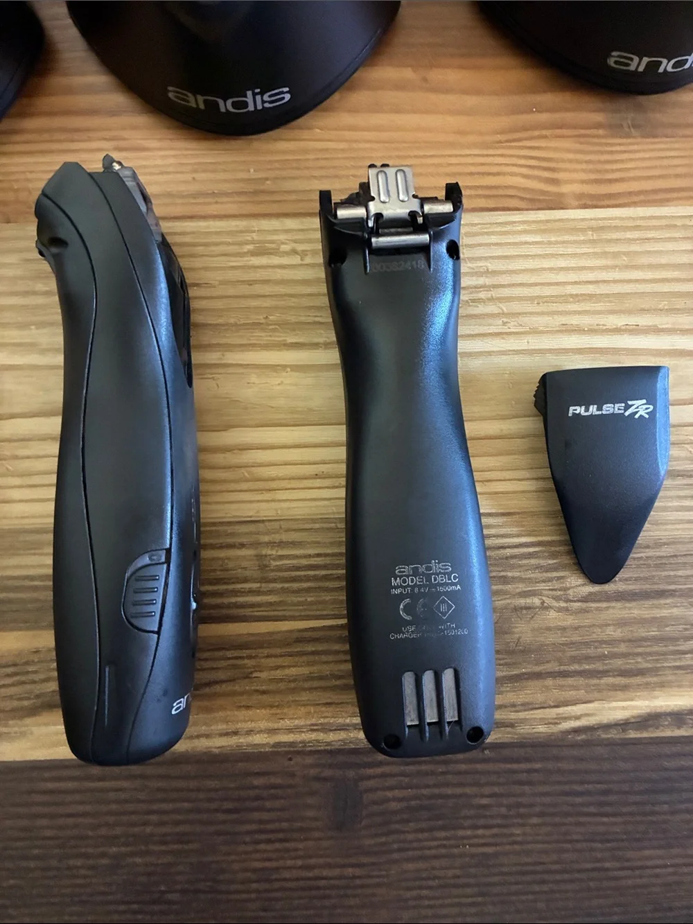 Andis Black Cordless Trimmer Handles with Charging Docks